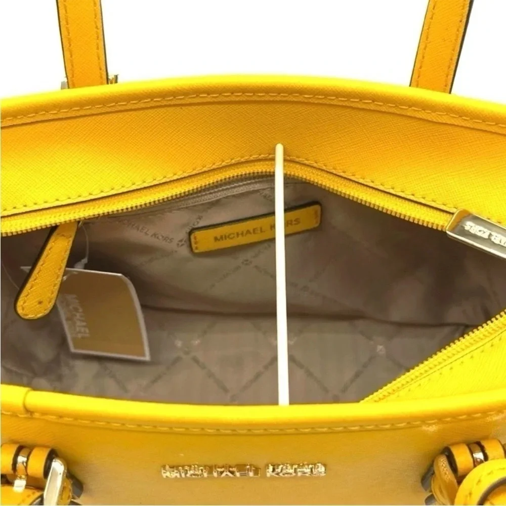 Michael Kors Xsmall Top Zip Tote Crossbody Bag Jasmine Yellow - Picture 6 of 8